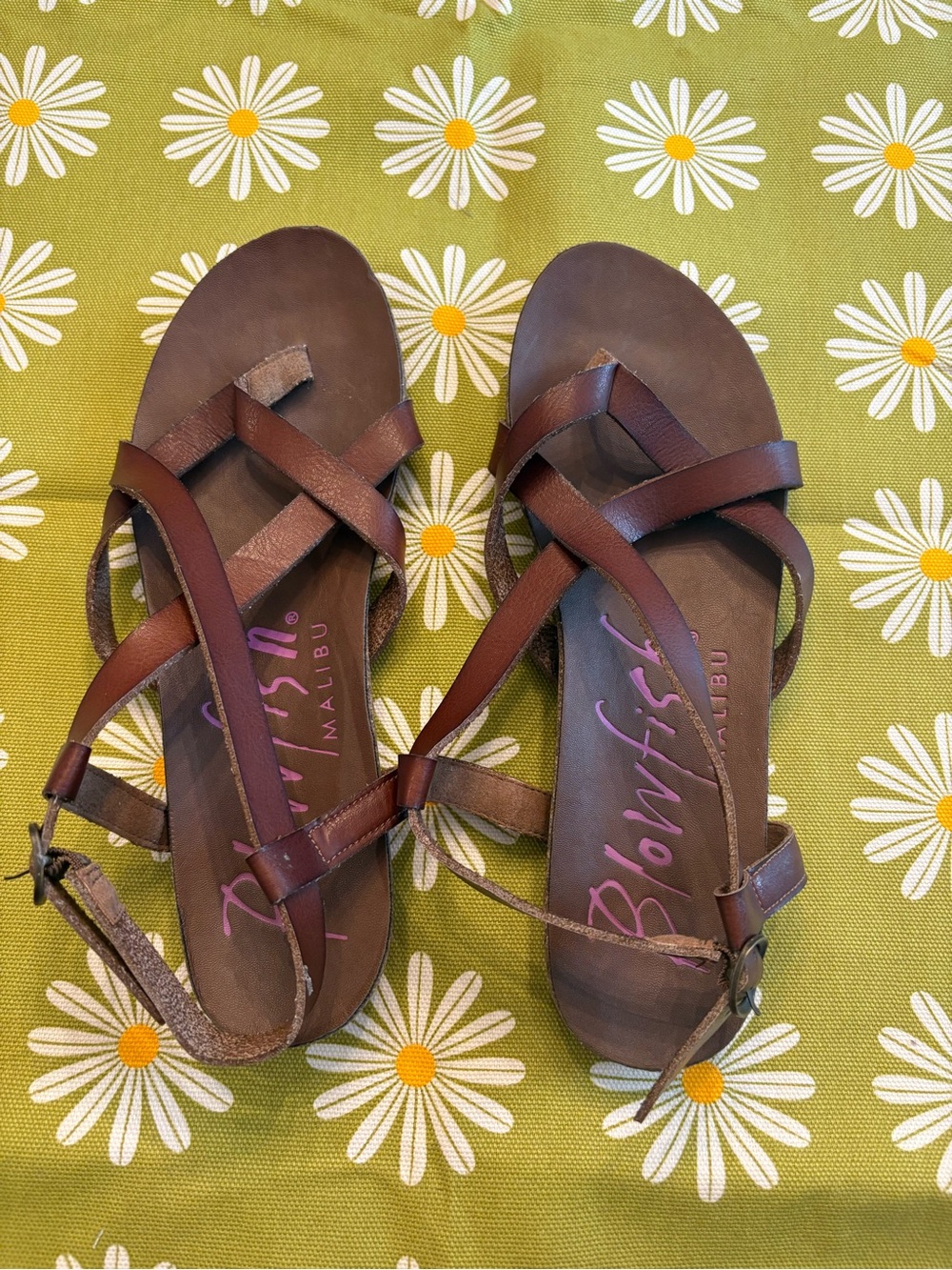 Blowfish Malibu Women’s Brown Leather Strappy Sandals-Size 7.5